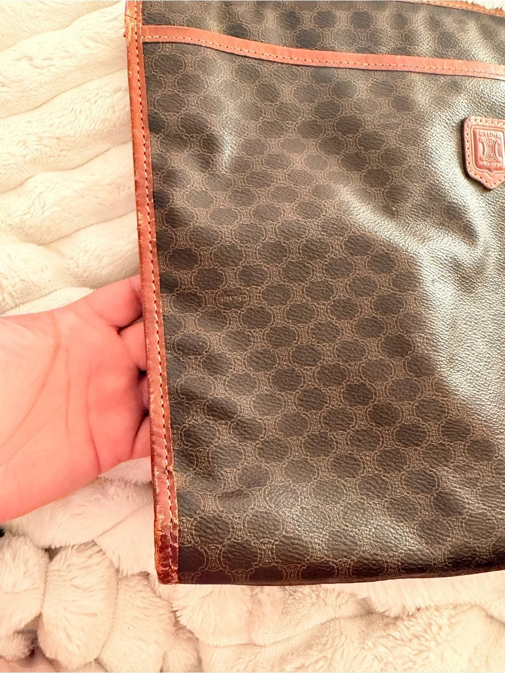Authentic Vintage Celine Macadam monogram document or laptop holder